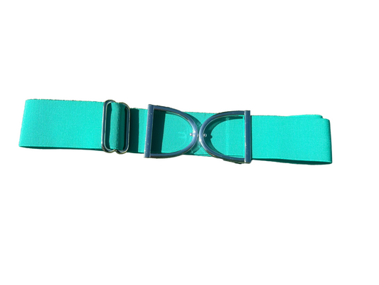 Stirrup belt buckle with Kelly Green adjustable ￼