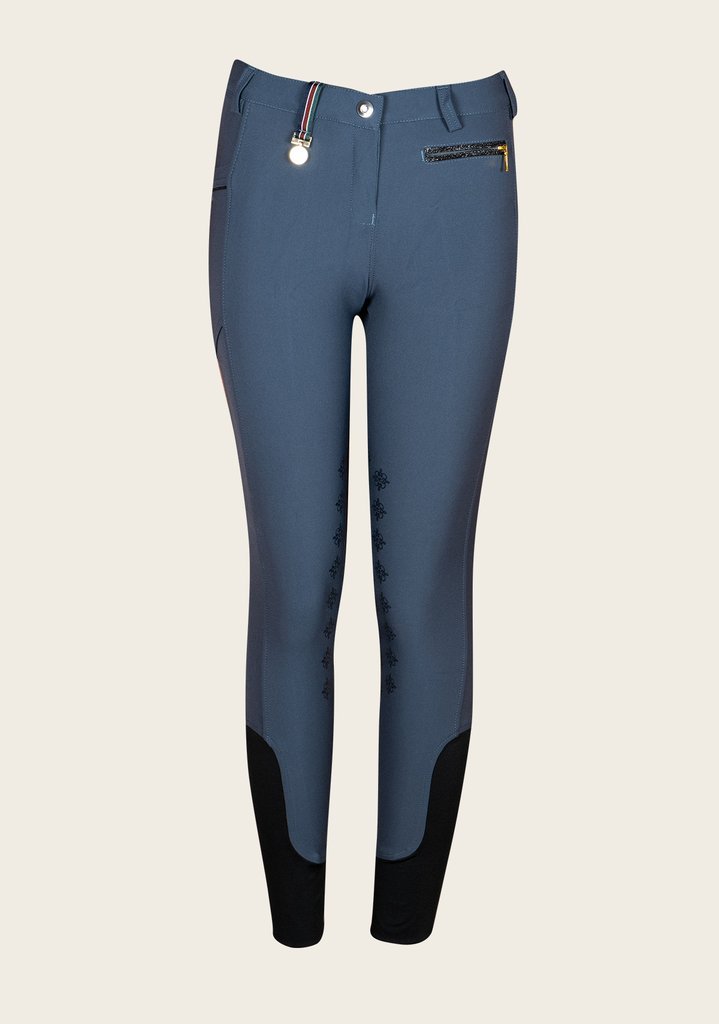 Espoir Inspire Smokey Blue Knee Patch Bamboo Breeches