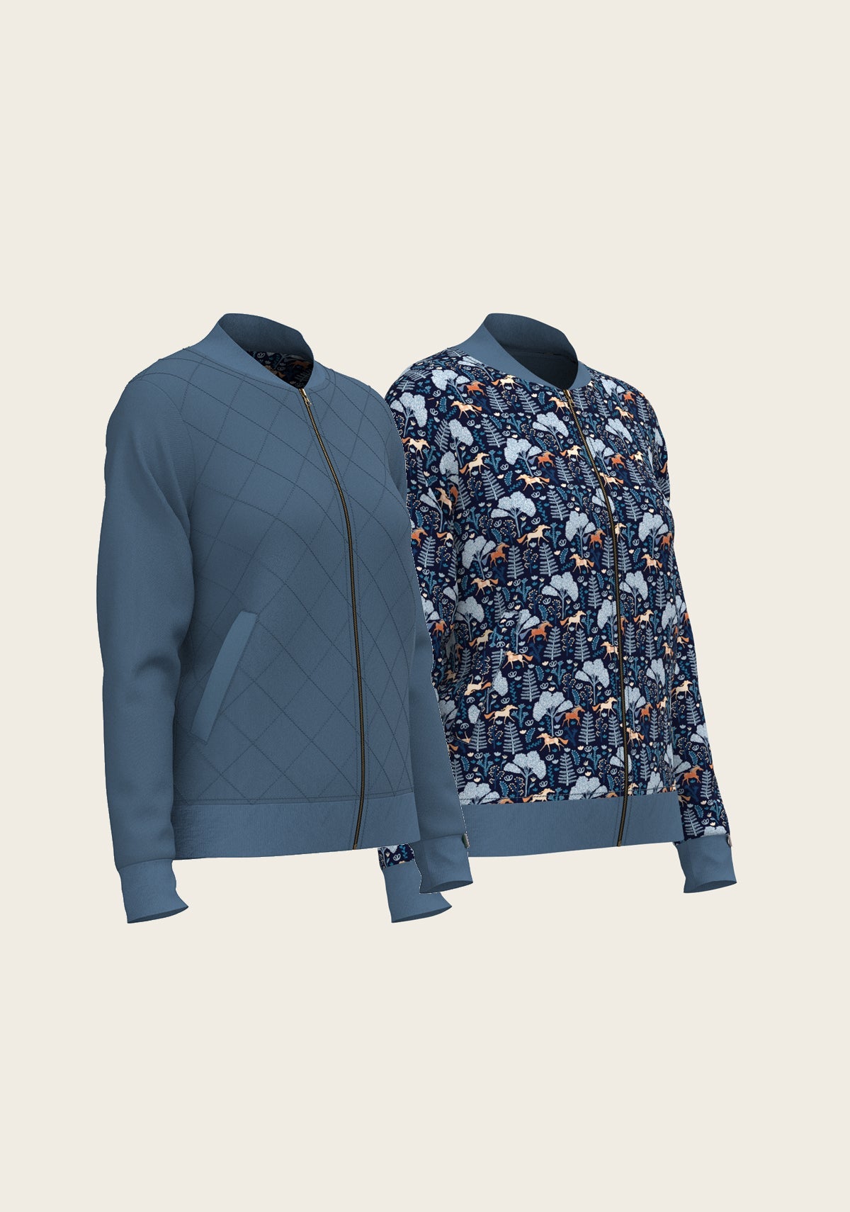 Mid Blue Forest Reversible Jacket