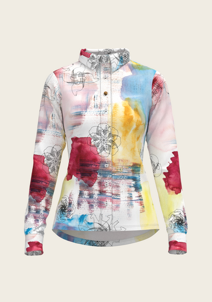 Horse Flower Fair Ladies Button Shirt