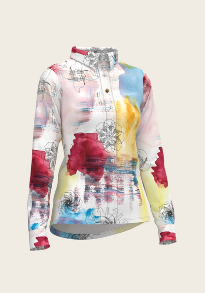 Horse Flower Fair Ladies Button Shirt