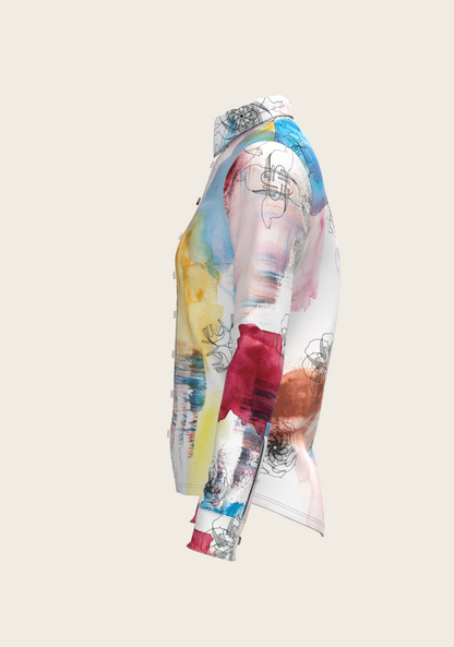 Horse Flower Fair Ladies Button Shirt