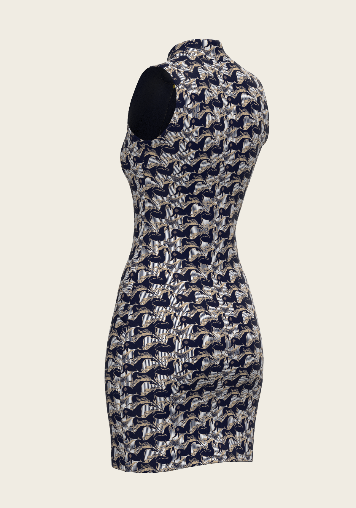 Espoir Running Horse Navy Dress