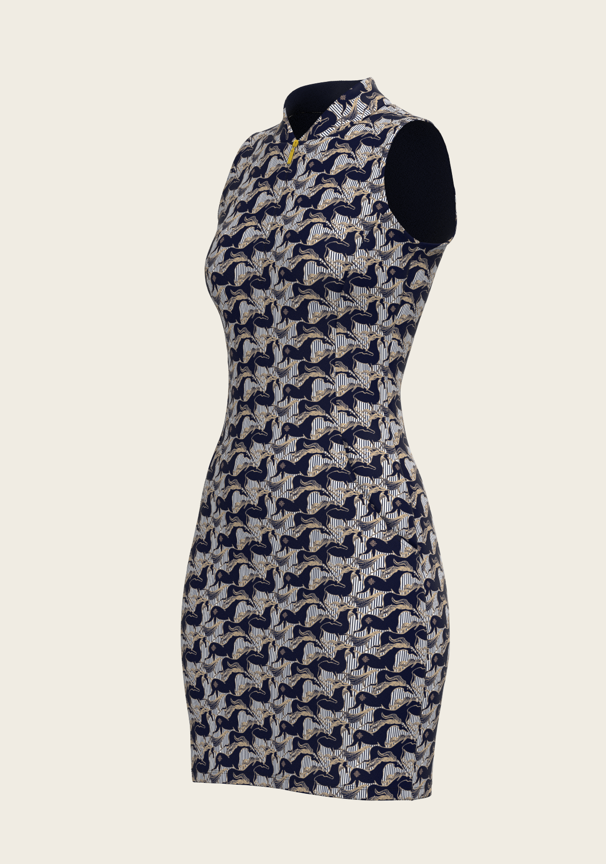 Espoir Running Horse Navy Dress