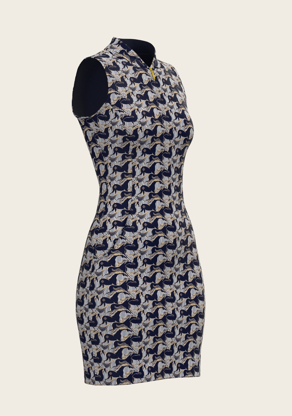 Espoir Running Horse Navy Dress