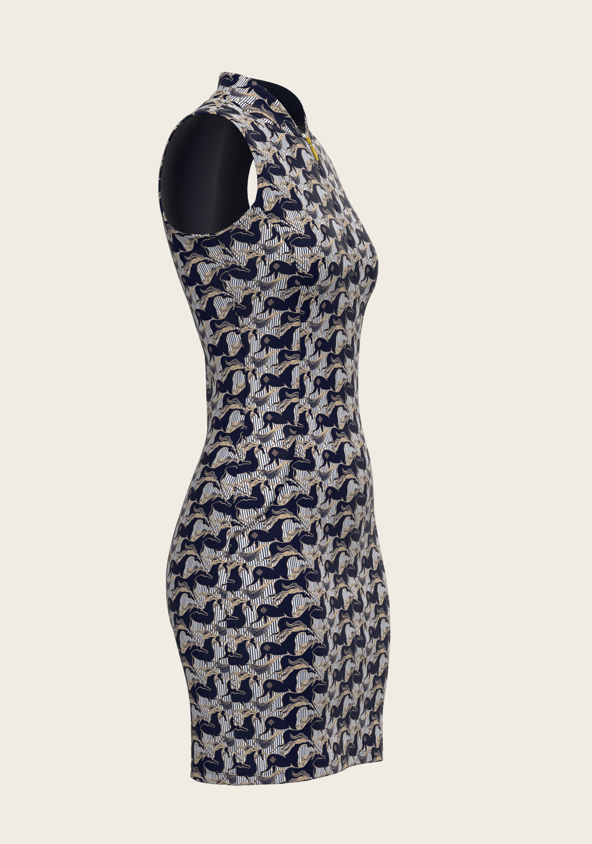 Espoir Running Horse Navy Dress