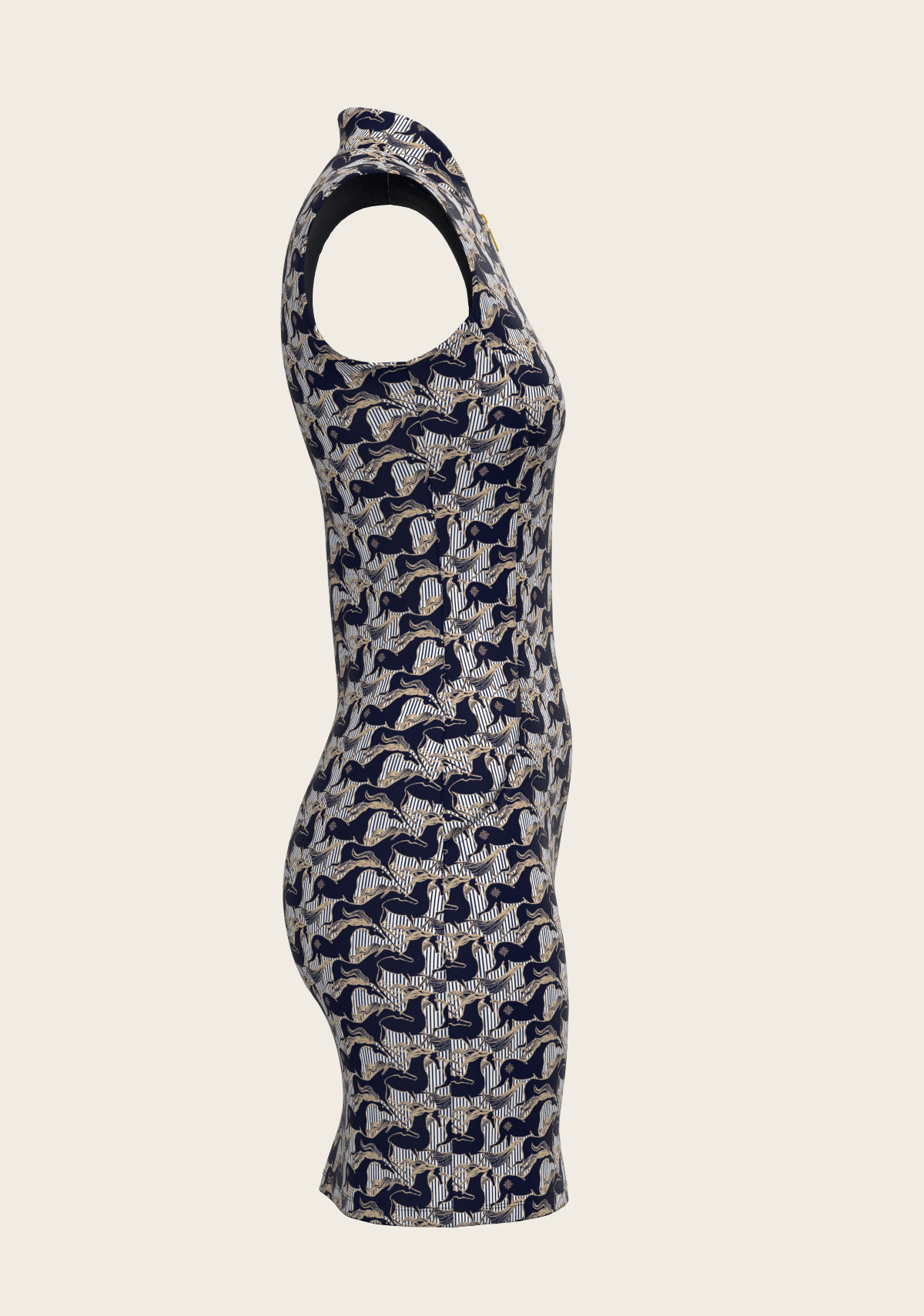 Espoir Running Horse Navy Dress