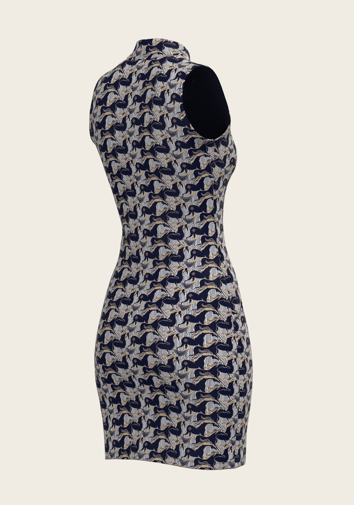 Espoir Running Horse Navy Dress