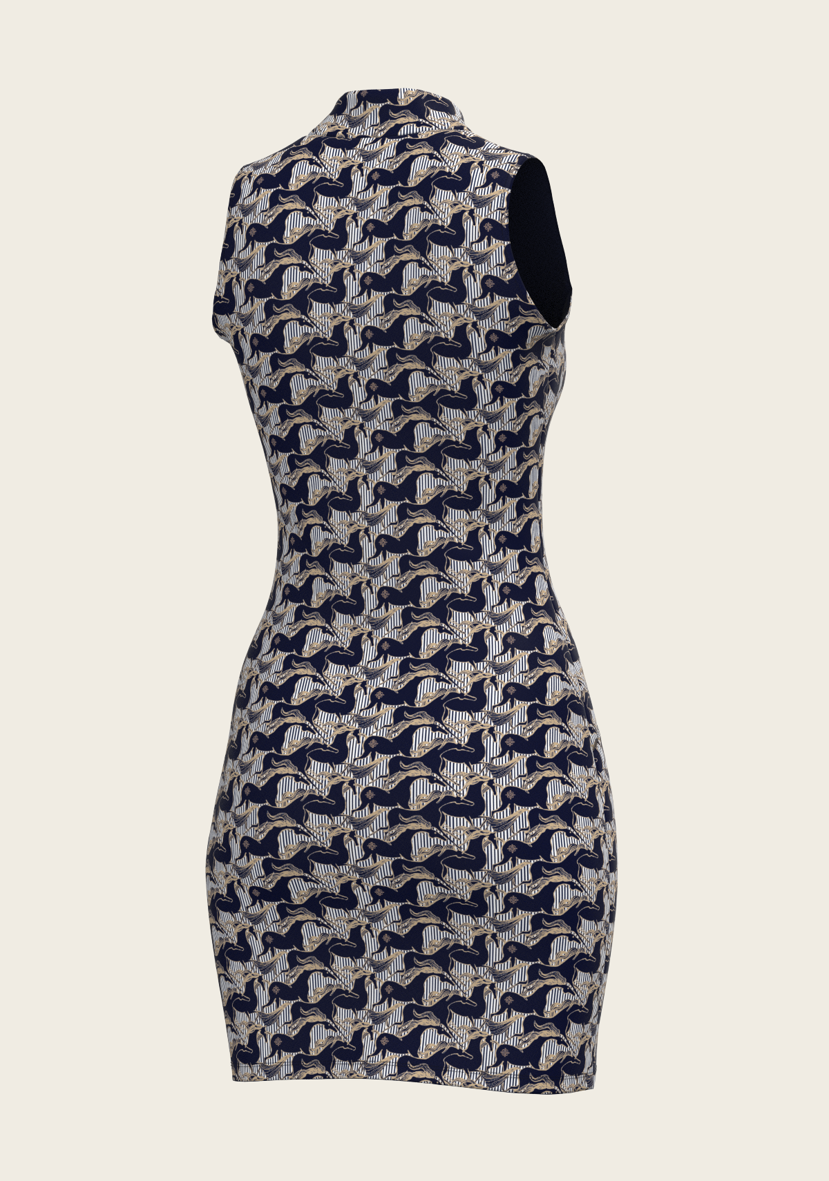 Espoir Running Horse Navy Dress