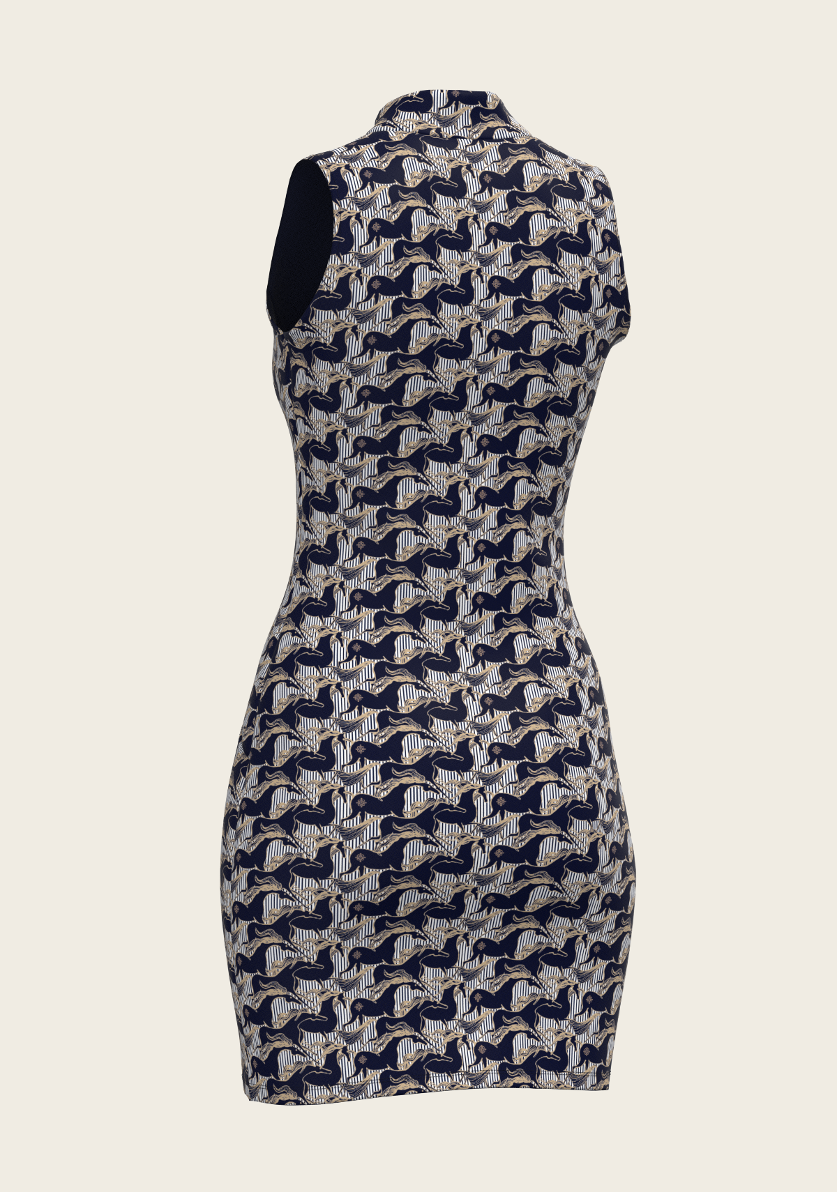 Espoir Running Horse Navy Dress