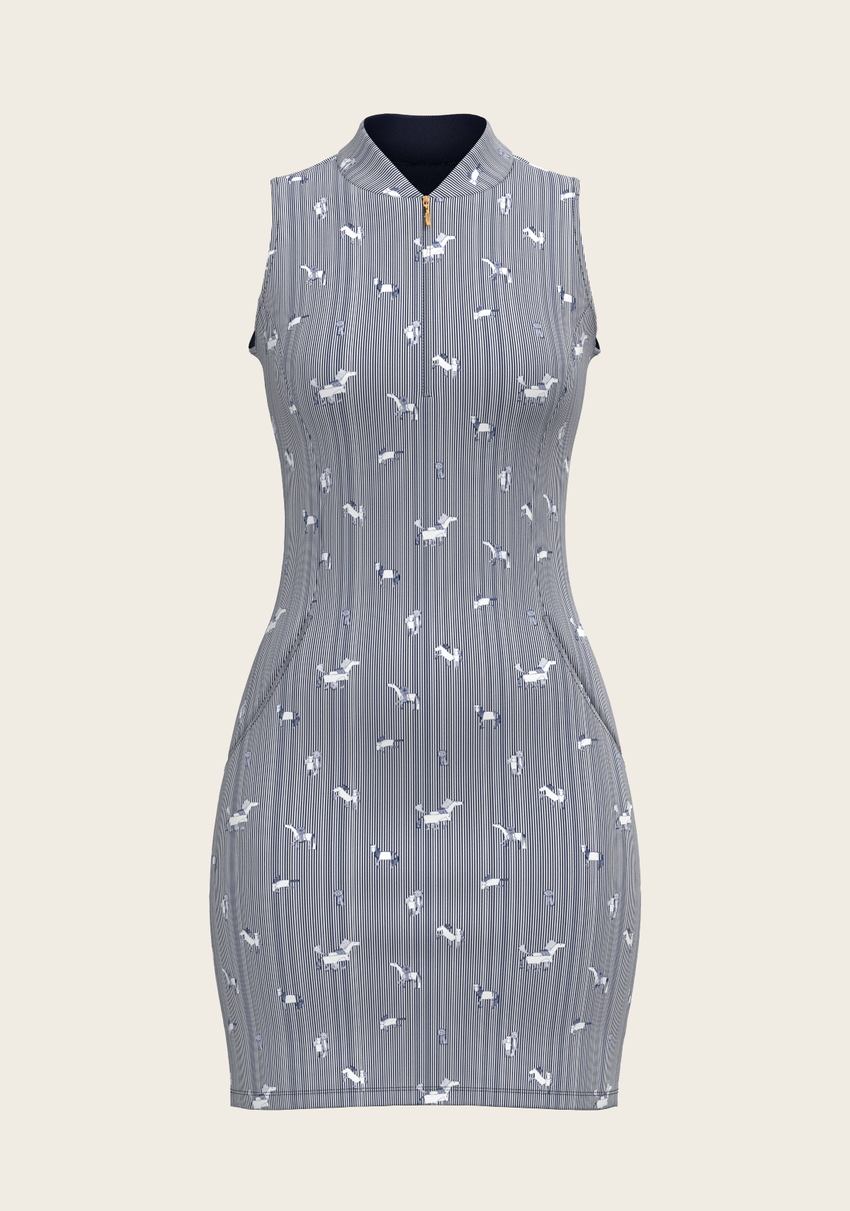 Navy Stripes Golf Dress