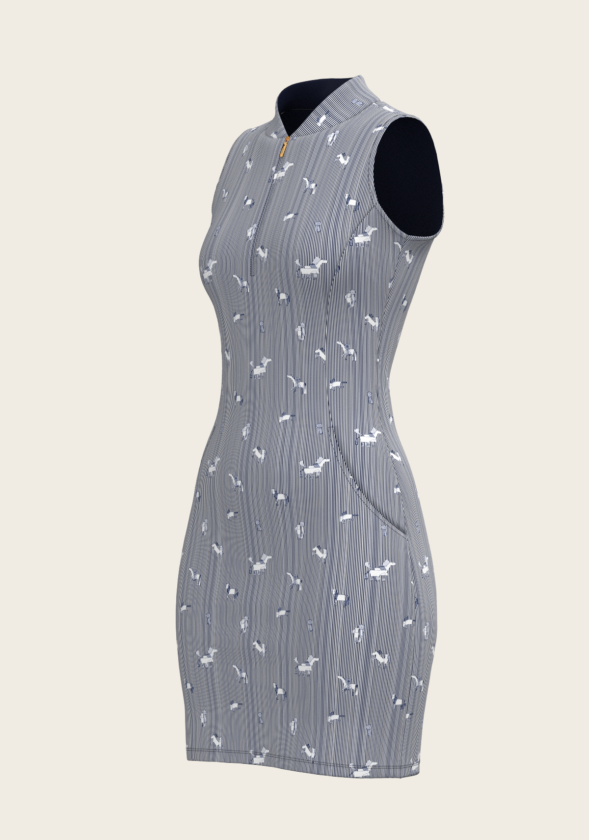Navy Stripes Golf Dress