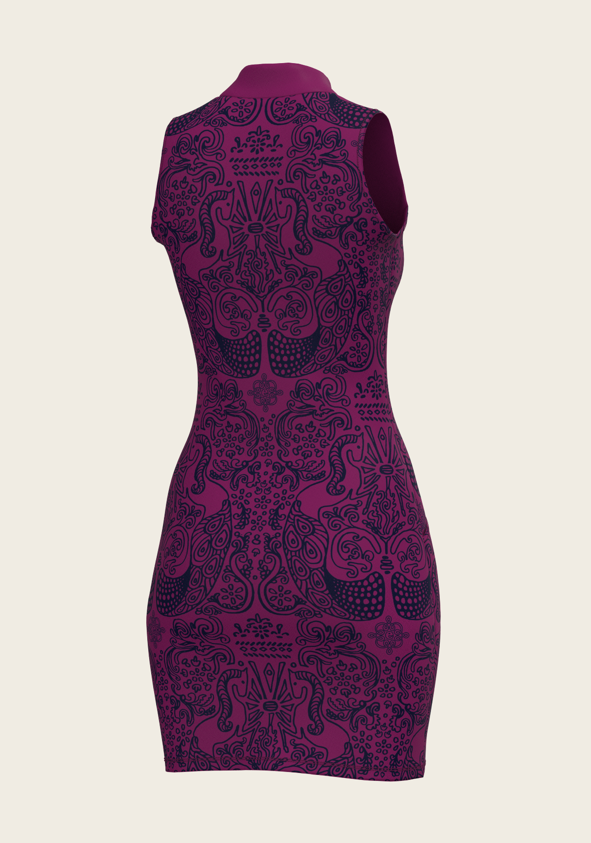Mermaid Horses on Berry Golf Dress