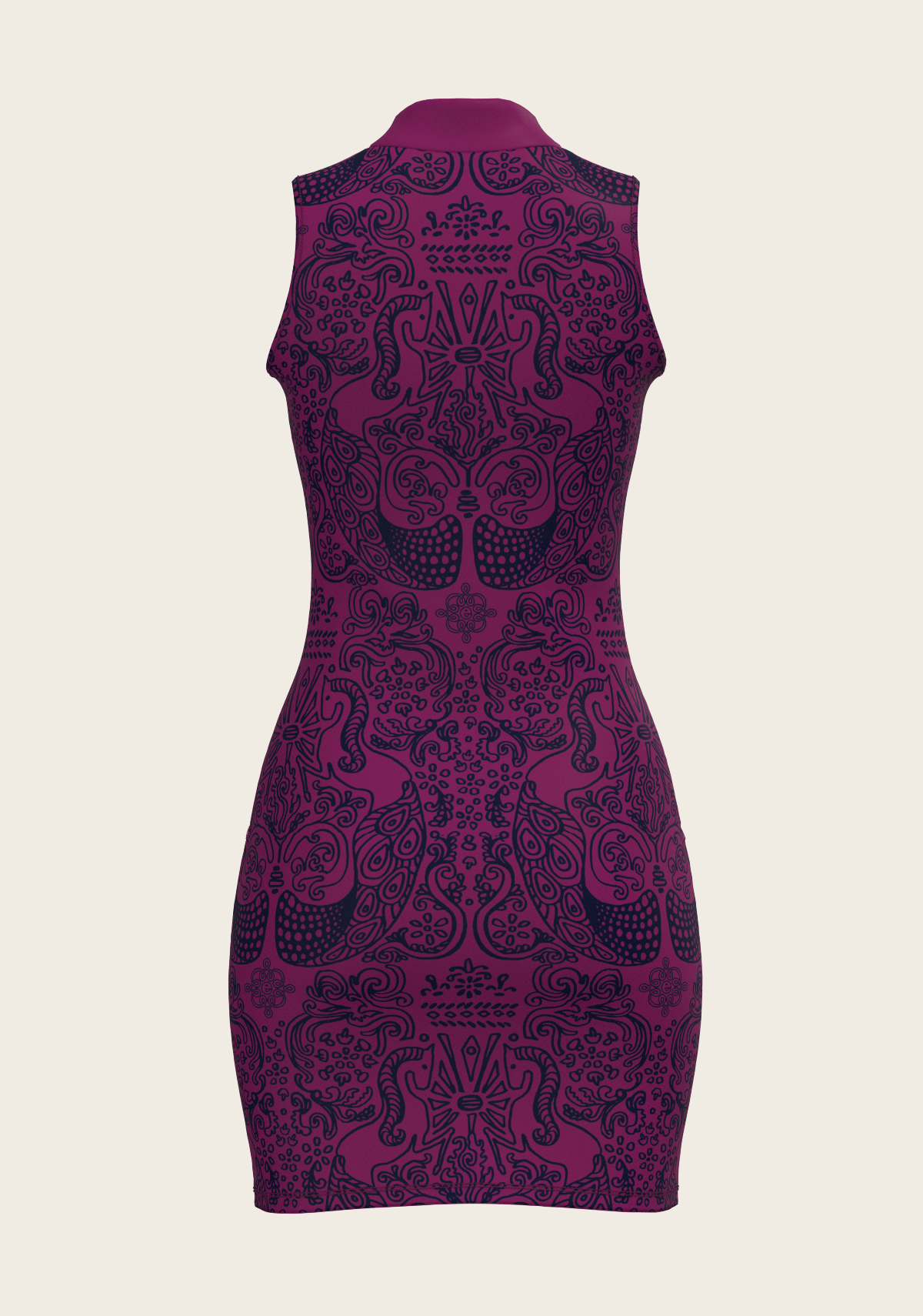 Mermaid Horses on Berry Golf Dress