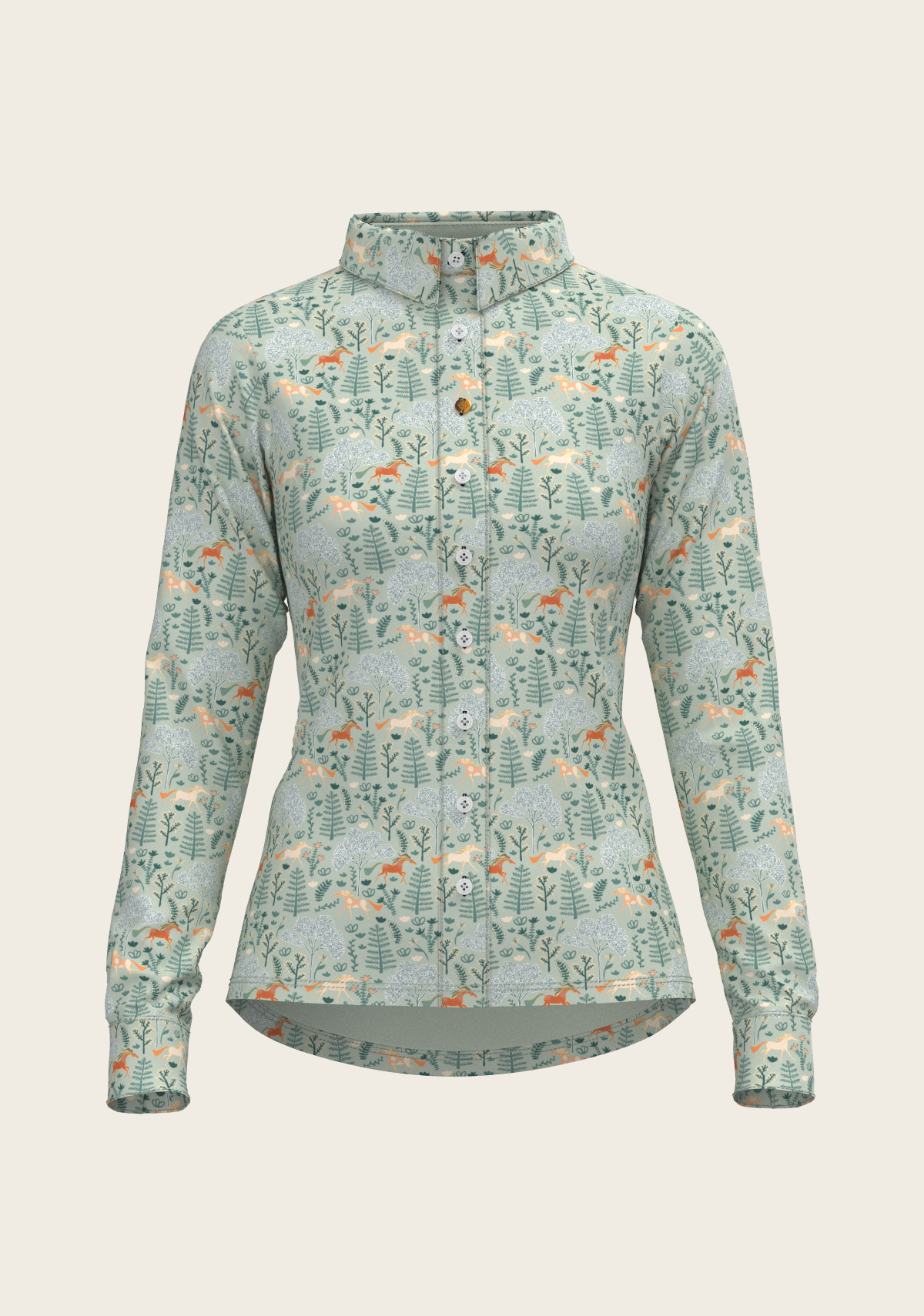  Forest on Lime Ladies Button Shirt