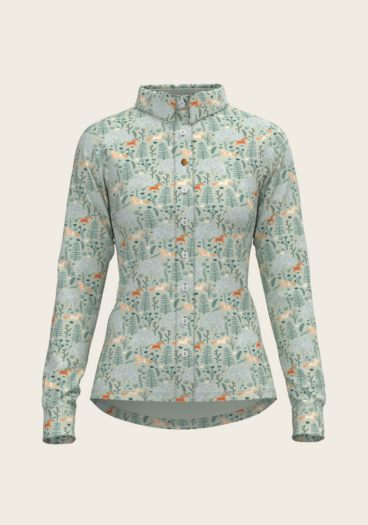  Forest on Lime Ladies Button Shirt