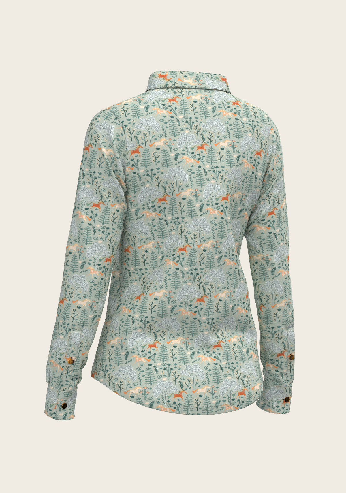  Forest on Lime Ladies Button Shirt