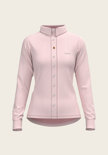  Stripes on Rose Ladies Button Shirt