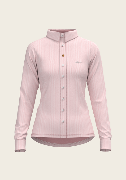  Stripes on Rose Ladies Button Shirt