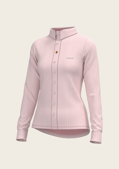  Stripes on Rose Ladies Button Shirt