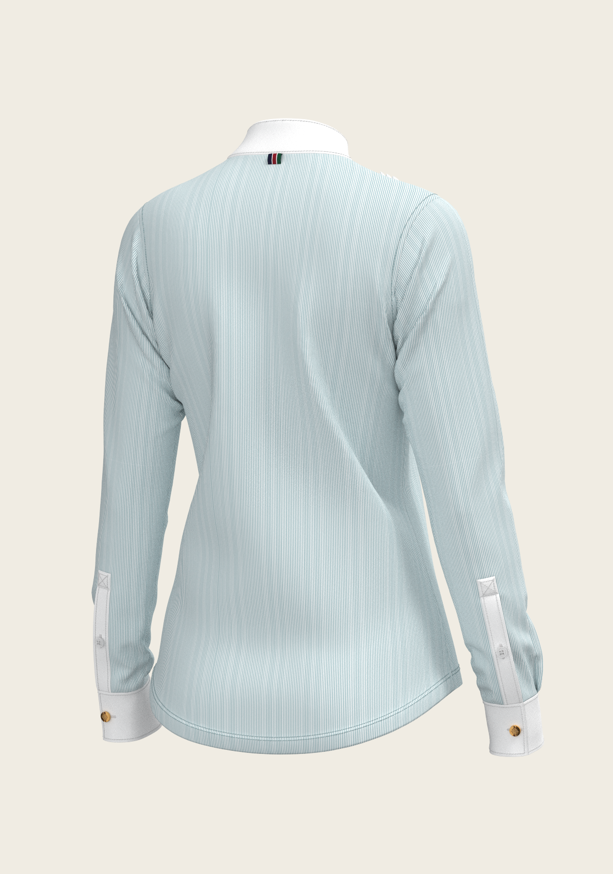  Stripes in Sky Blue Short Pleated Long Sleeve Show Shirt