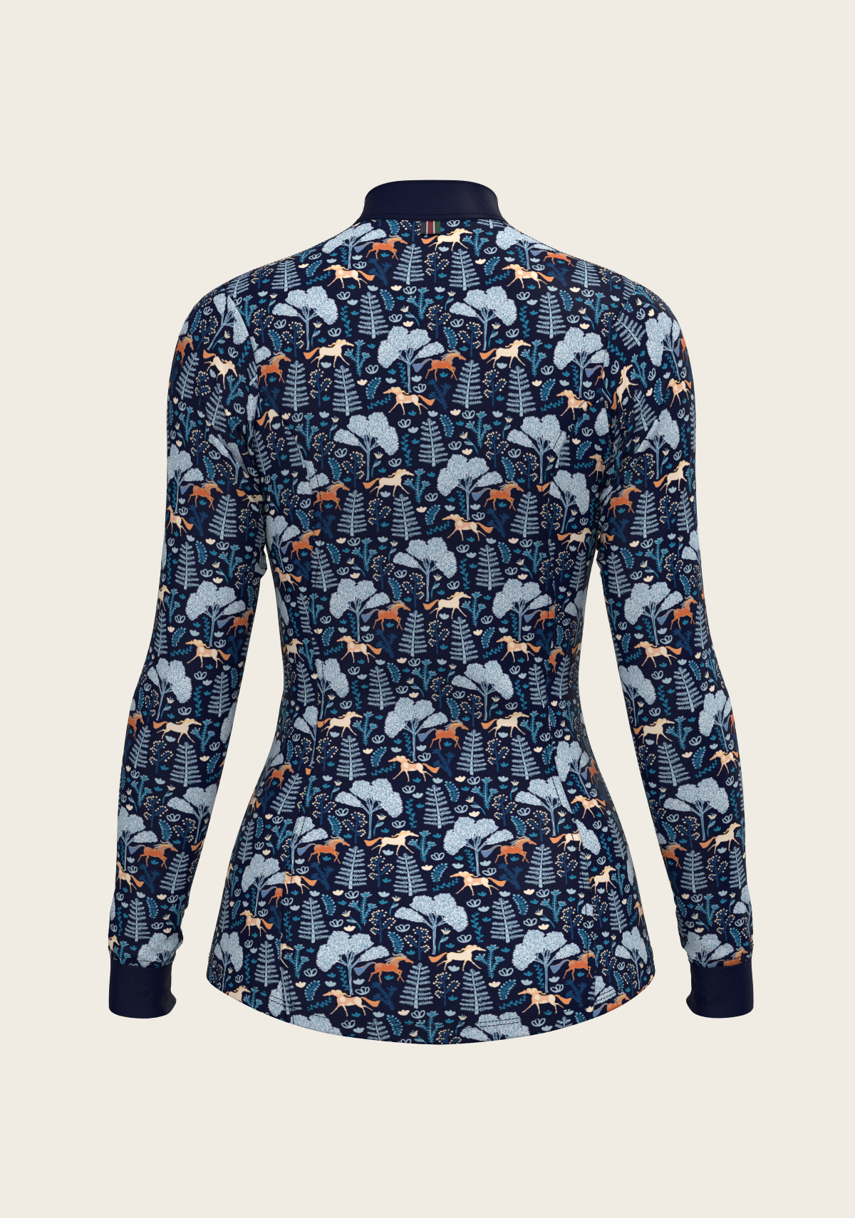  Forest on Navy Quarter Zip Sun Shirt