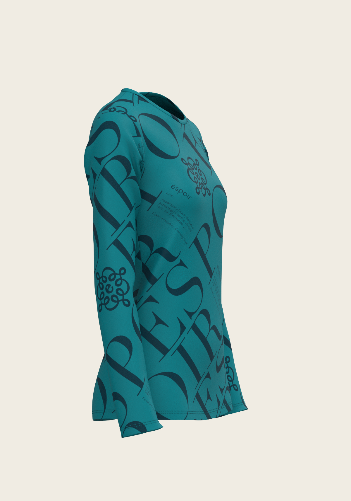 ESPOIR Teal Long Sleeve Sport T-Shirt