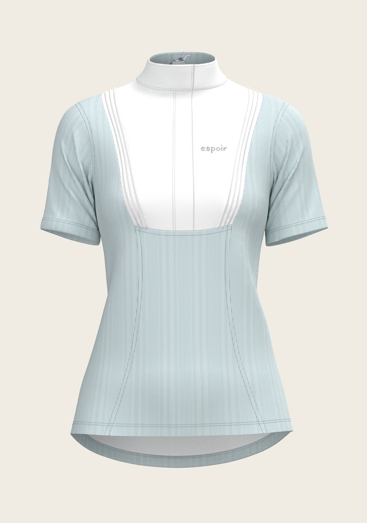  Stripes in Sky Blue Short Pleated Short Sleeve Show Shirt