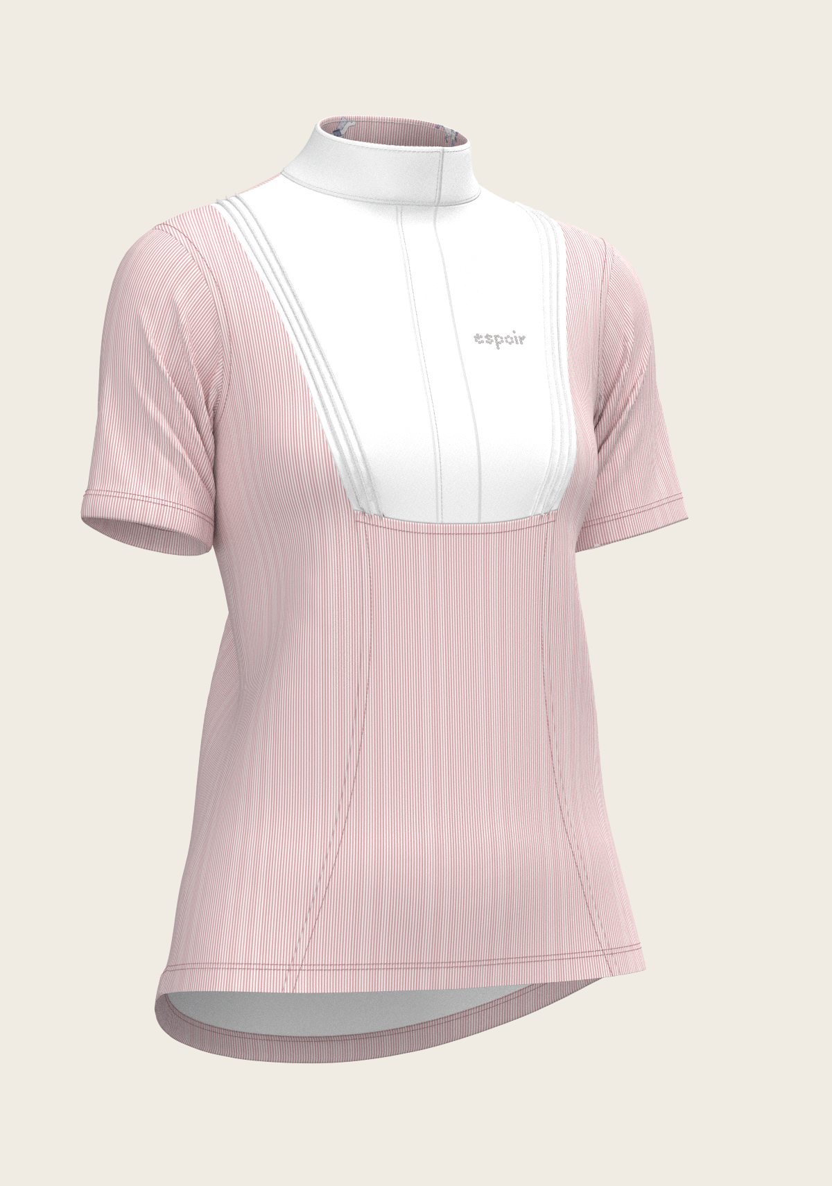 Stripes in Rose Short Pleated Short Sleeve Show Shirt