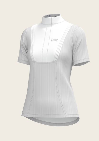  Stripes in Grey Short Pleated Short Sleeve Show Shirt