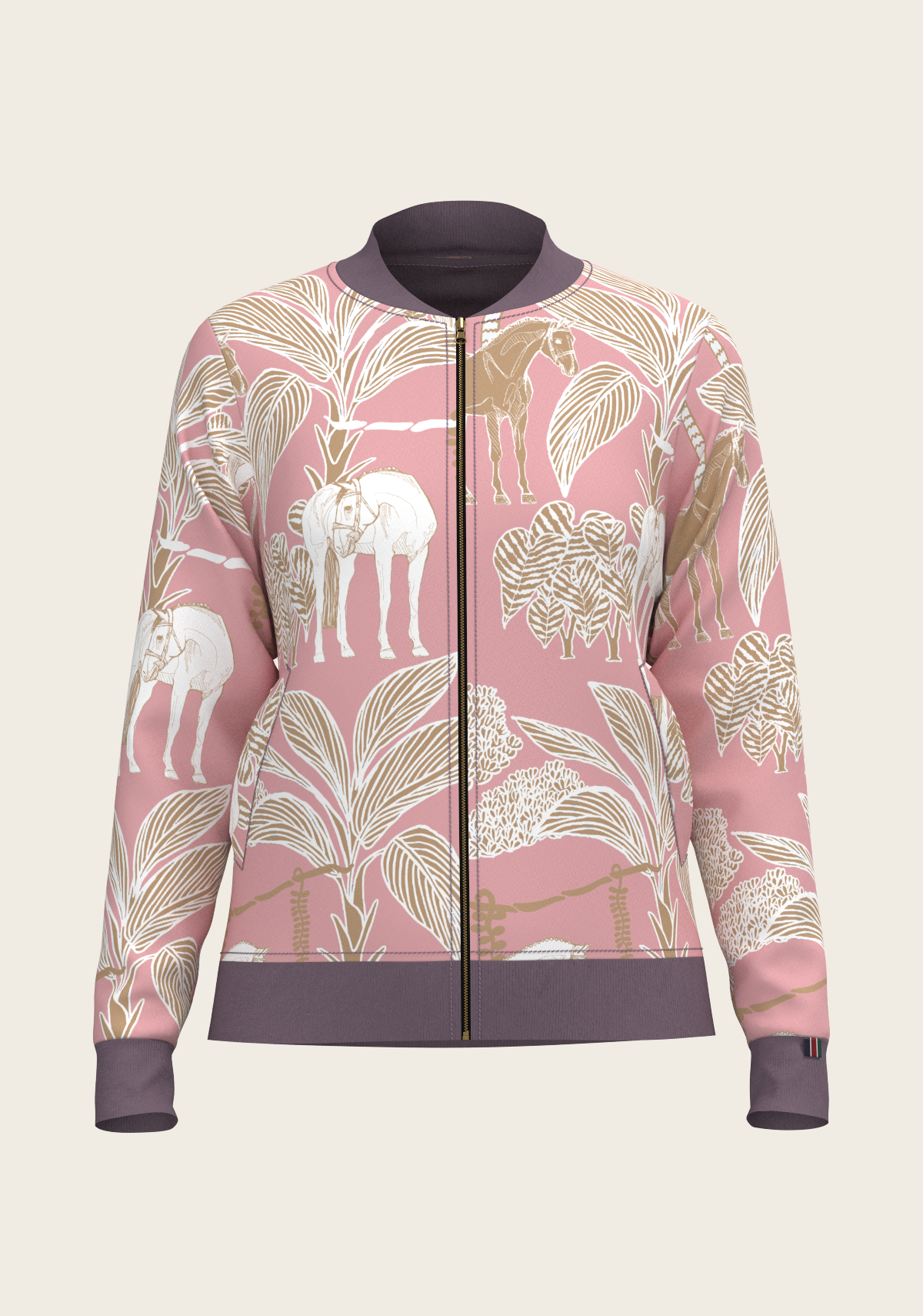  Poppy Seed Island Horses Reversible Jacket