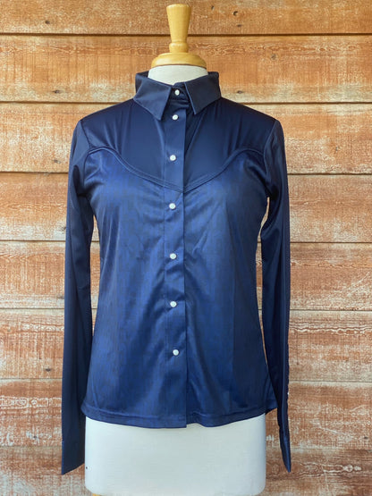 Lakota Navy Ladies Western Style Shirt WS3002