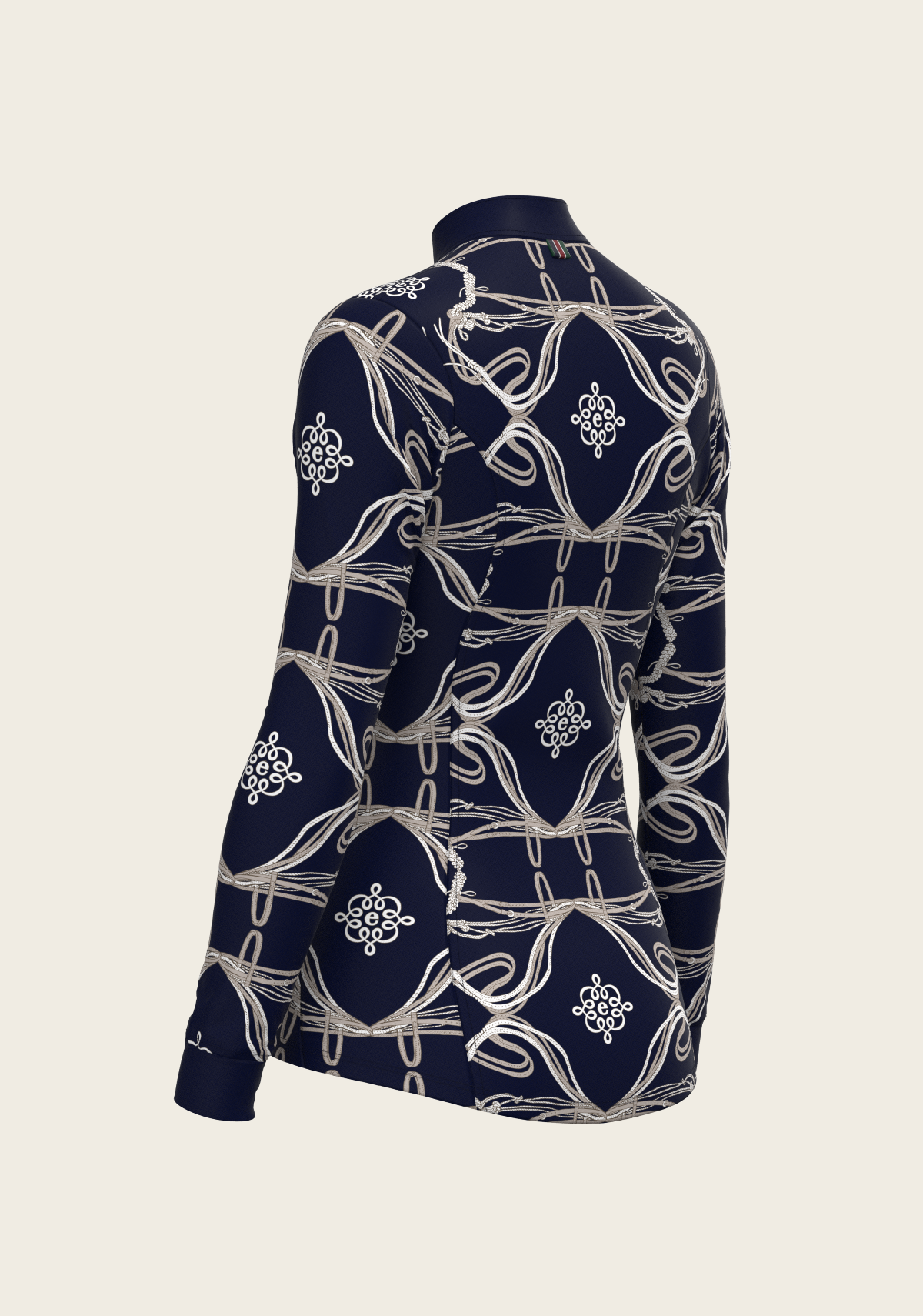 Roped Bridles on Navy Quarter Zip Sun Shirt