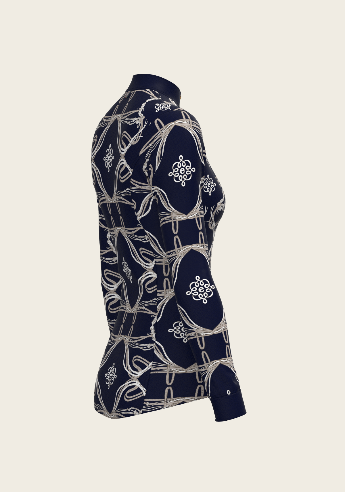 Roped Bridles on Navy Quarter Zip Sun Shirt