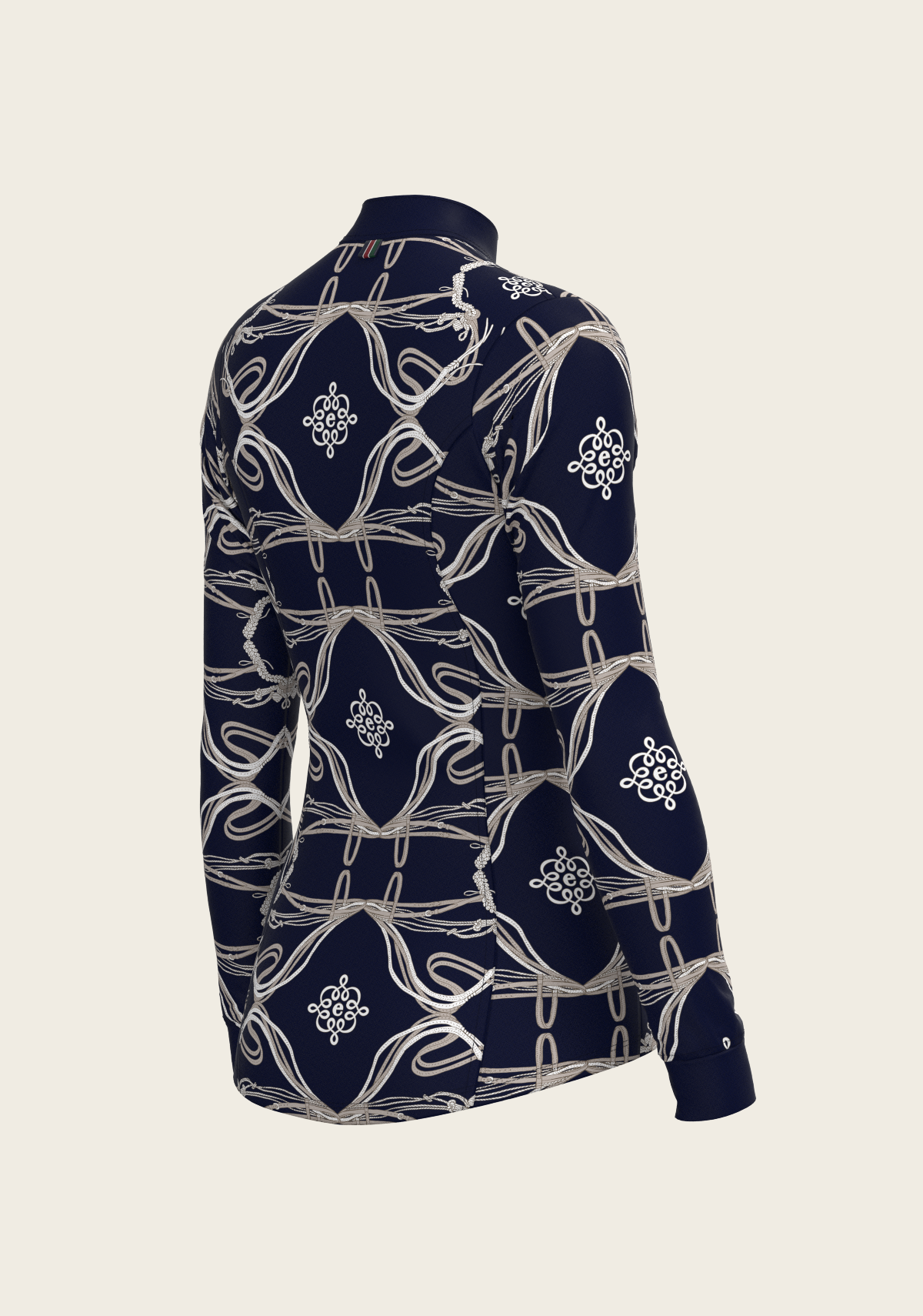 Roped Bridles on Navy Quarter Zip Sun Shirt