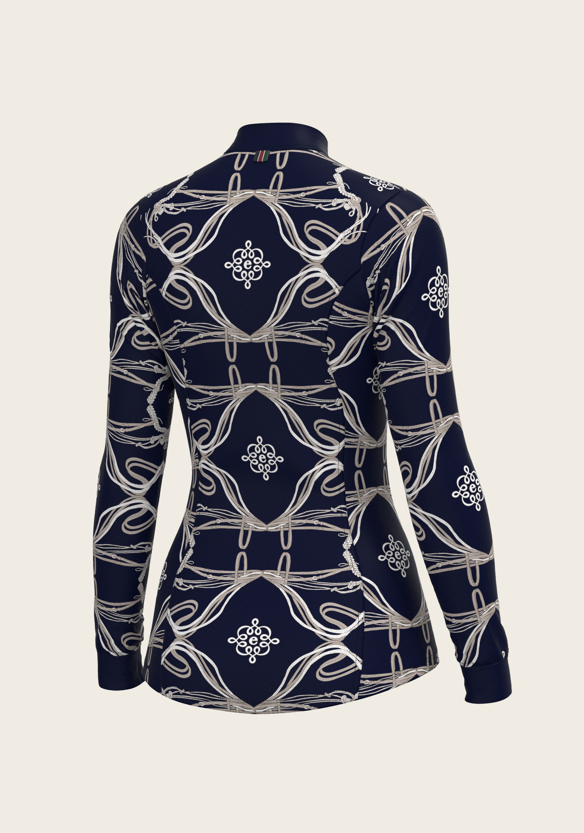 Roped Bridles on Navy Quarter Zip Sun Shirt