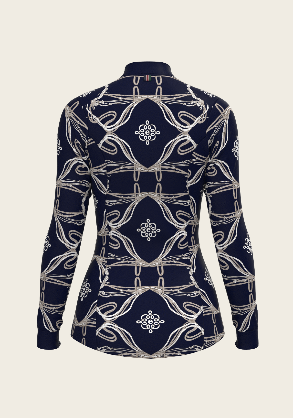 Roped Bridles on Navy Quarter Zip Sun Shirt