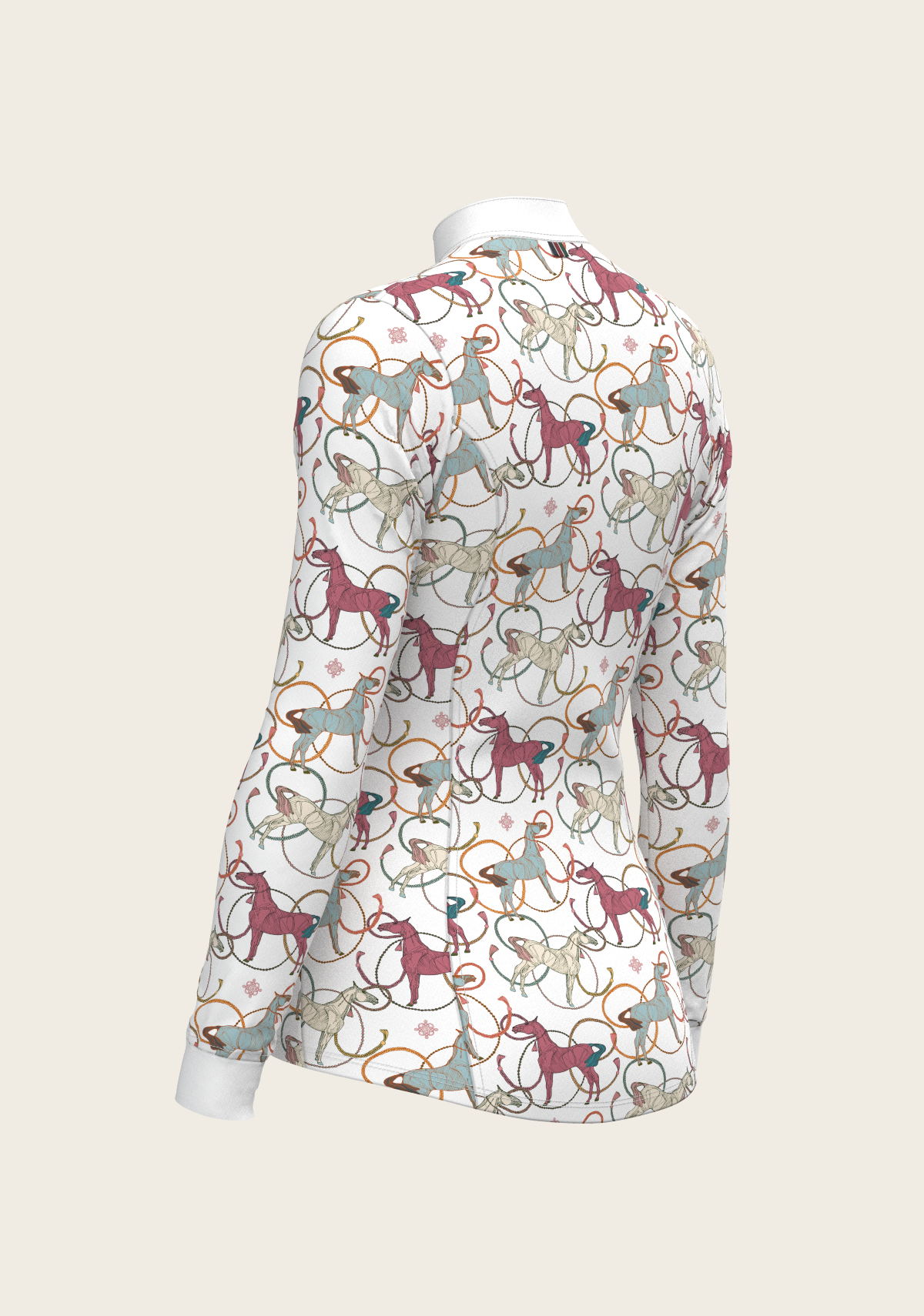 Colourful Horses Quarter Zip Sun Shirt