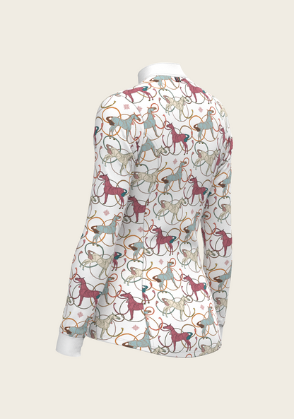 Colourful Horses Quarter Zip Sun Shirt