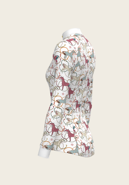 Colourful Horses Quarter Zip Sun Shirt