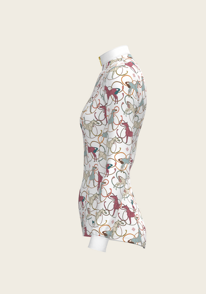 Colourful Horses Quarter Zip Sun Shirt