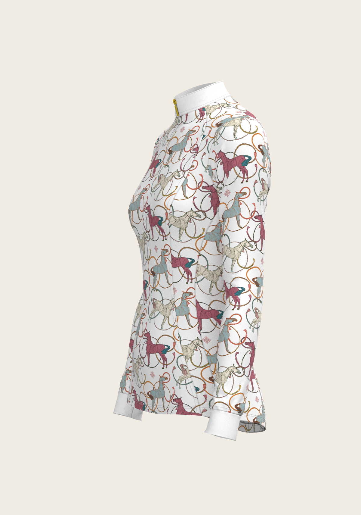 Colourful Horses Quarter Zip Sun Shirt