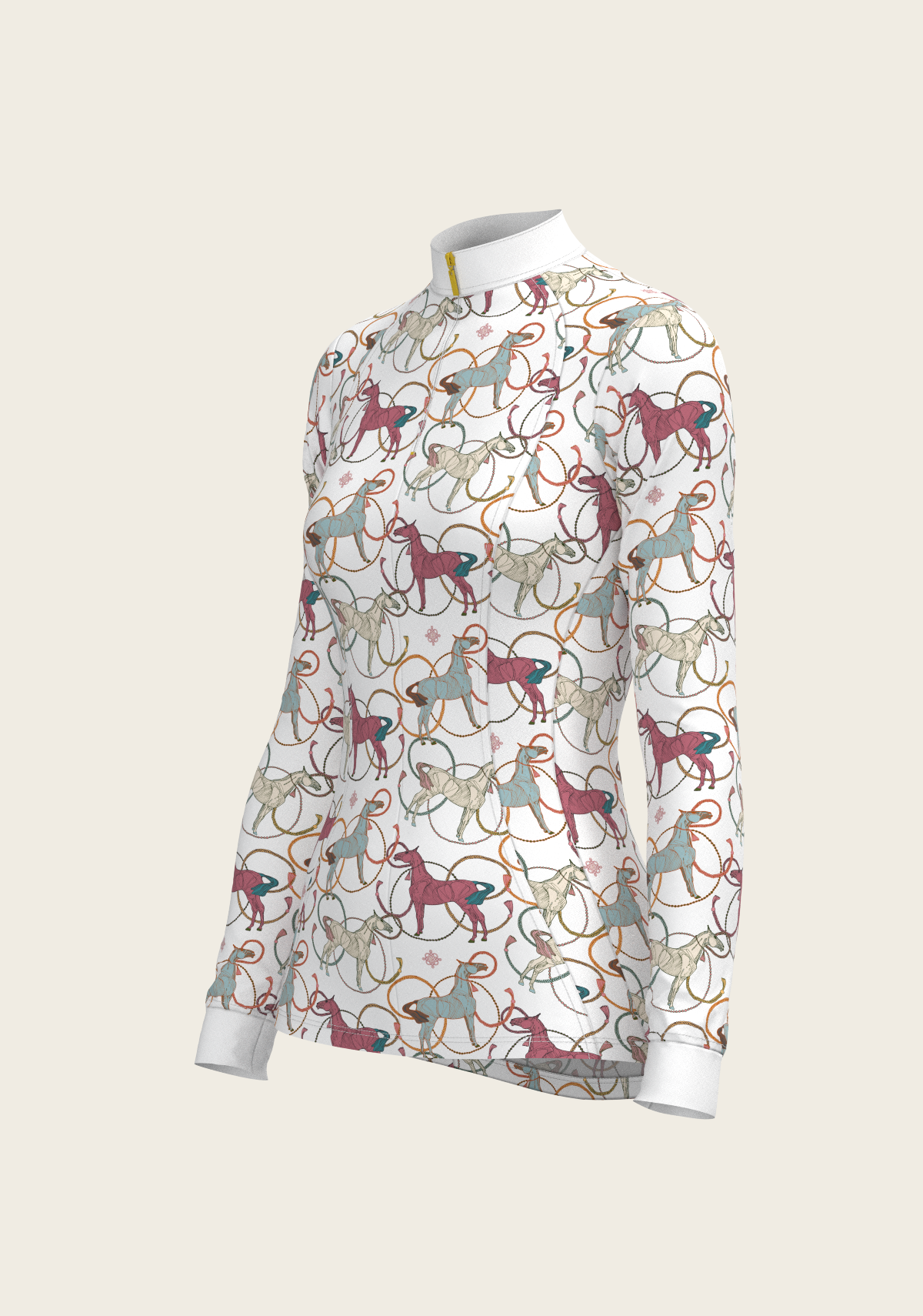 Colourful Horses Quarter Zip Sun Shirt