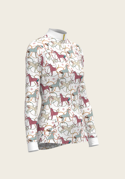 Colourful Horses Quarter Zip Sun Shirt