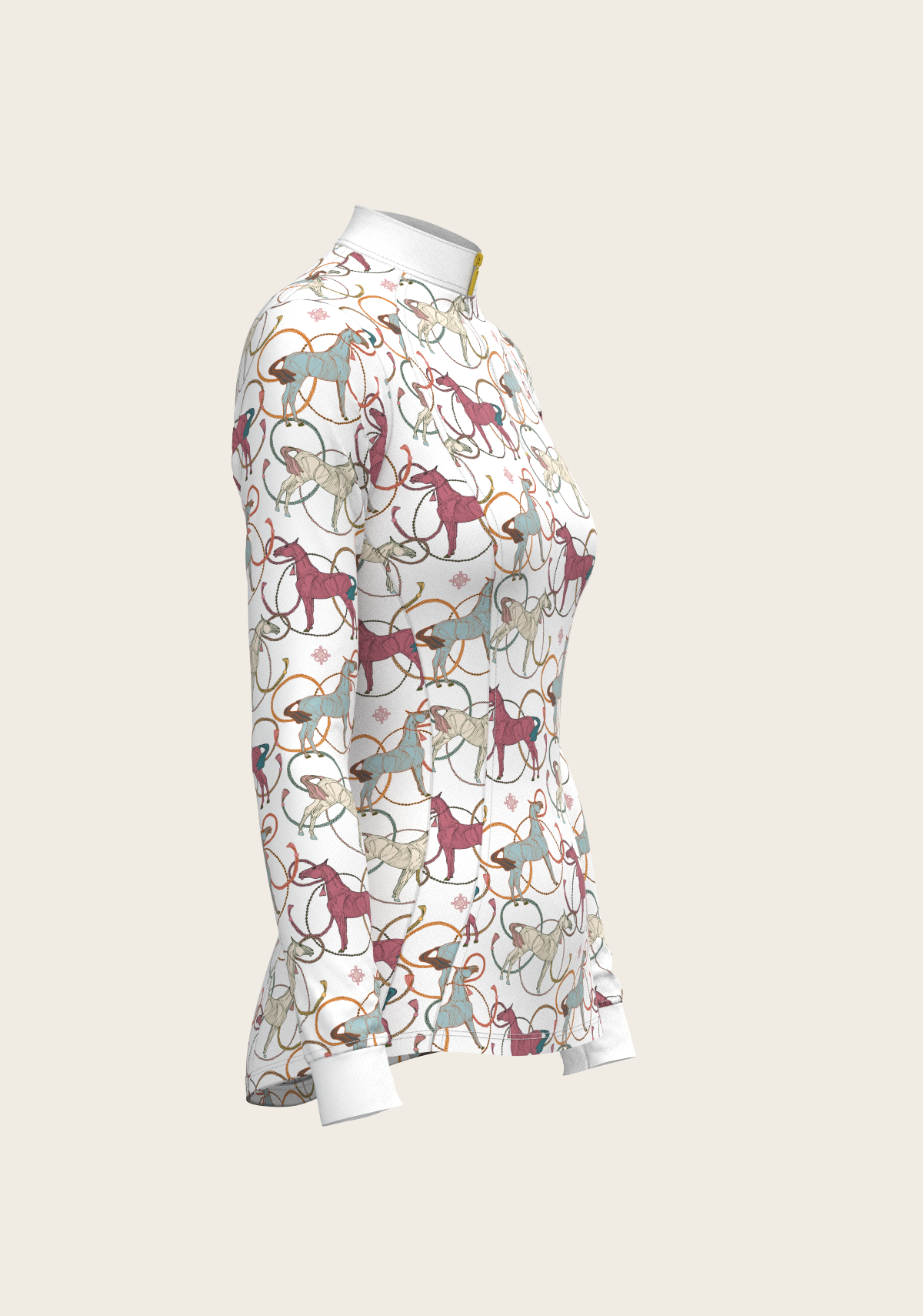 Colourful Horses Quarter Zip Sun Shirt