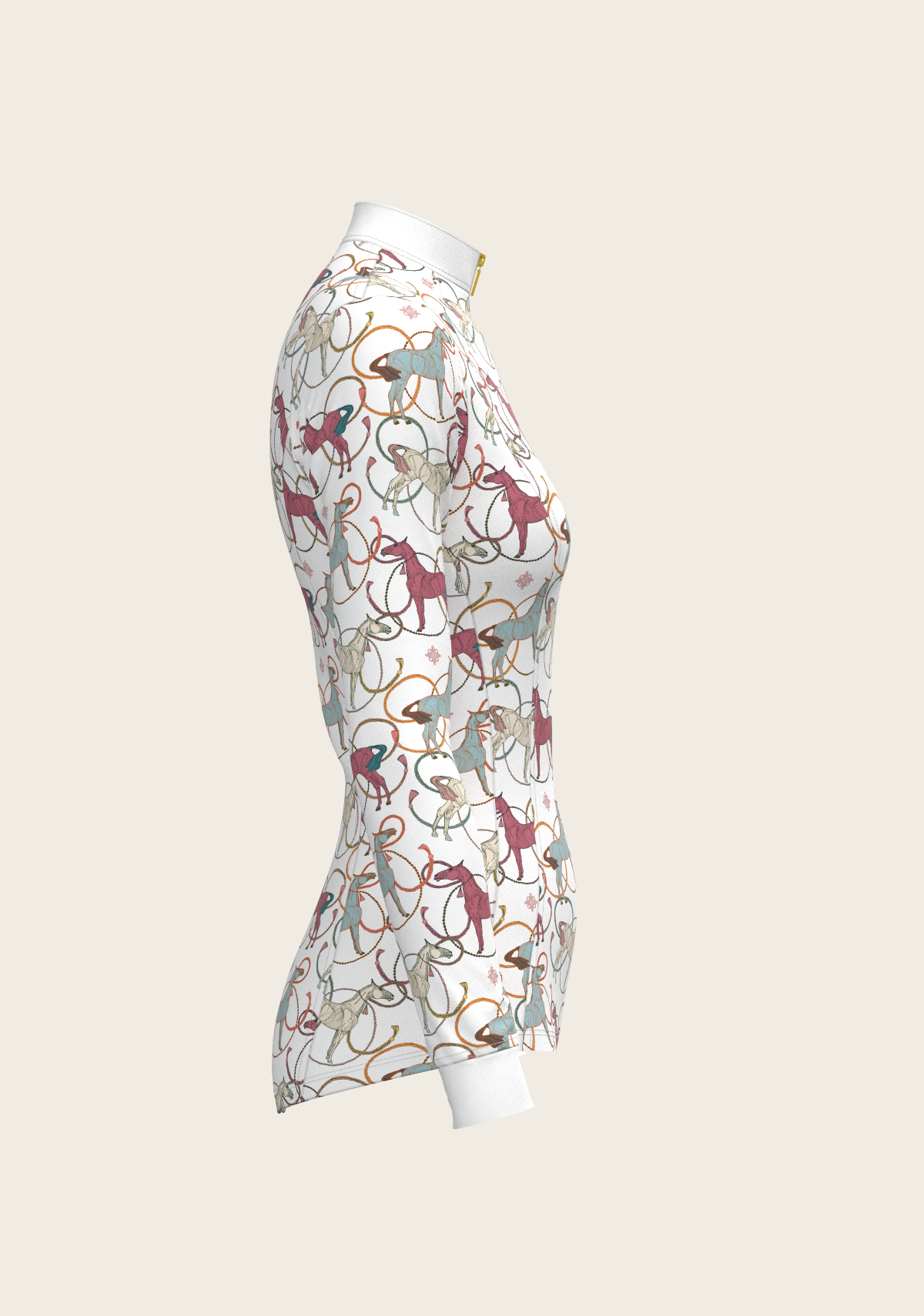 Colourful Horses Quarter Zip Sun Shirt