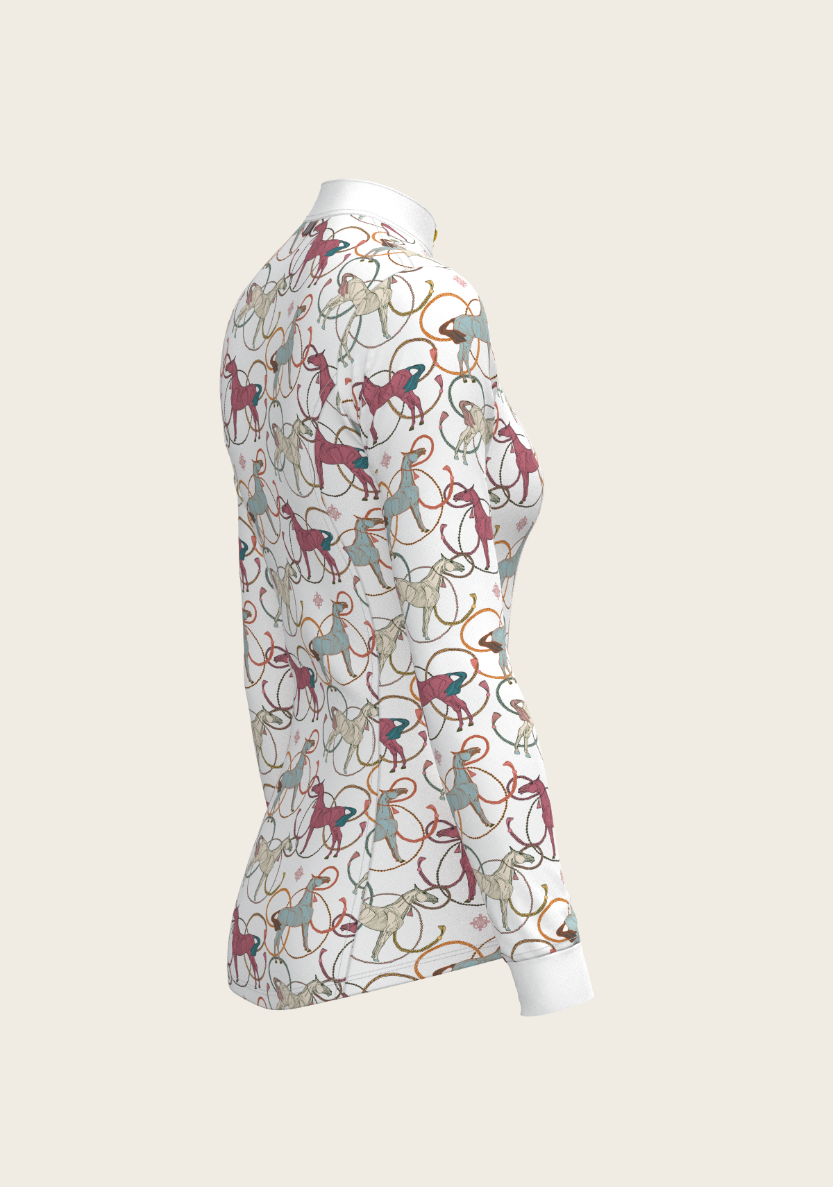 Colourful Horses Quarter Zip Sun Shirt