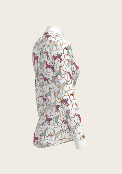 Colourful Horses Quarter Zip Sun Shirt