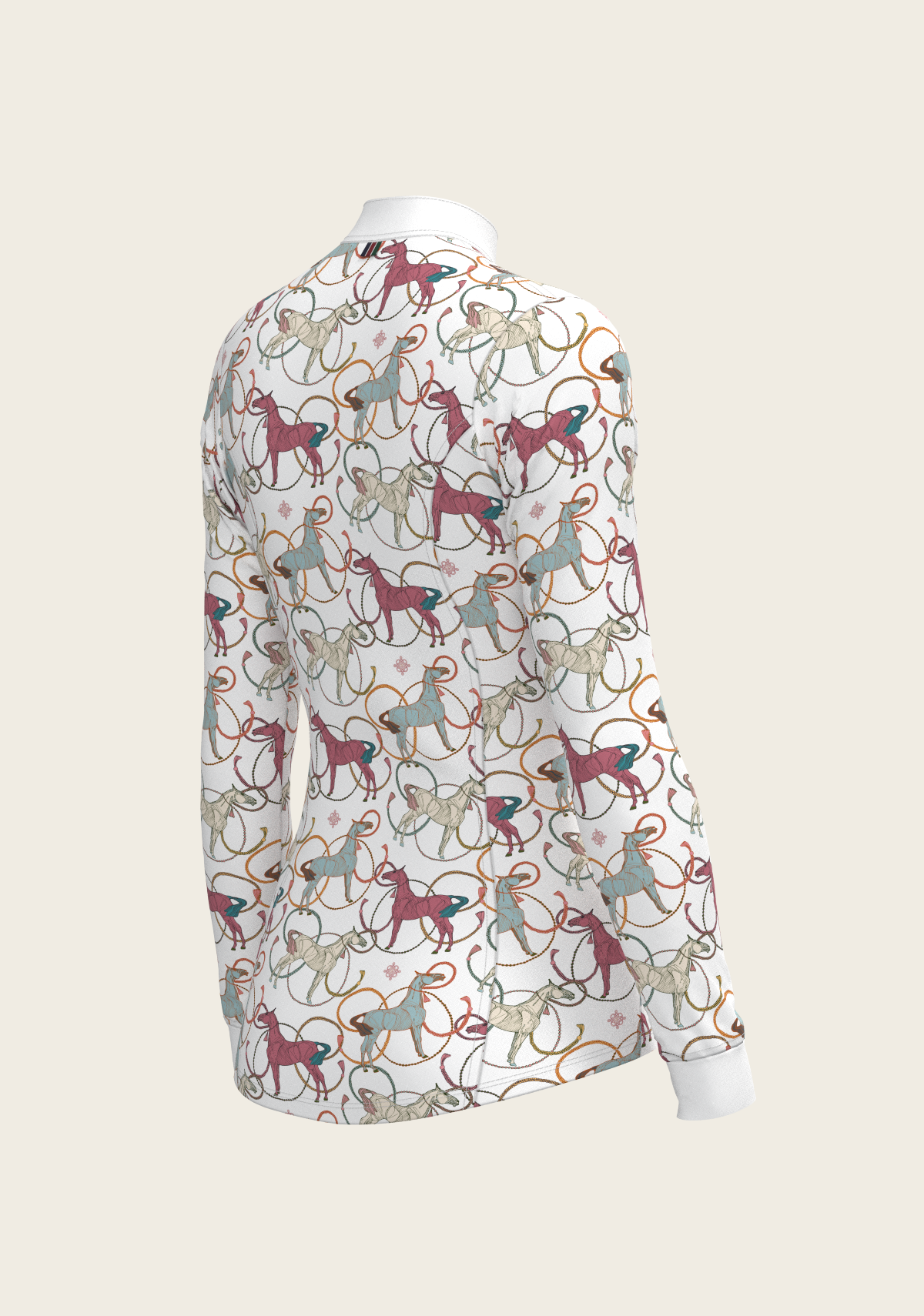 Colourful Horses Quarter Zip Sun Shirt