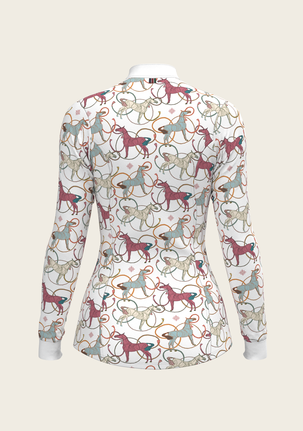 Colourful Horses Quarter Zip Sun Shirt